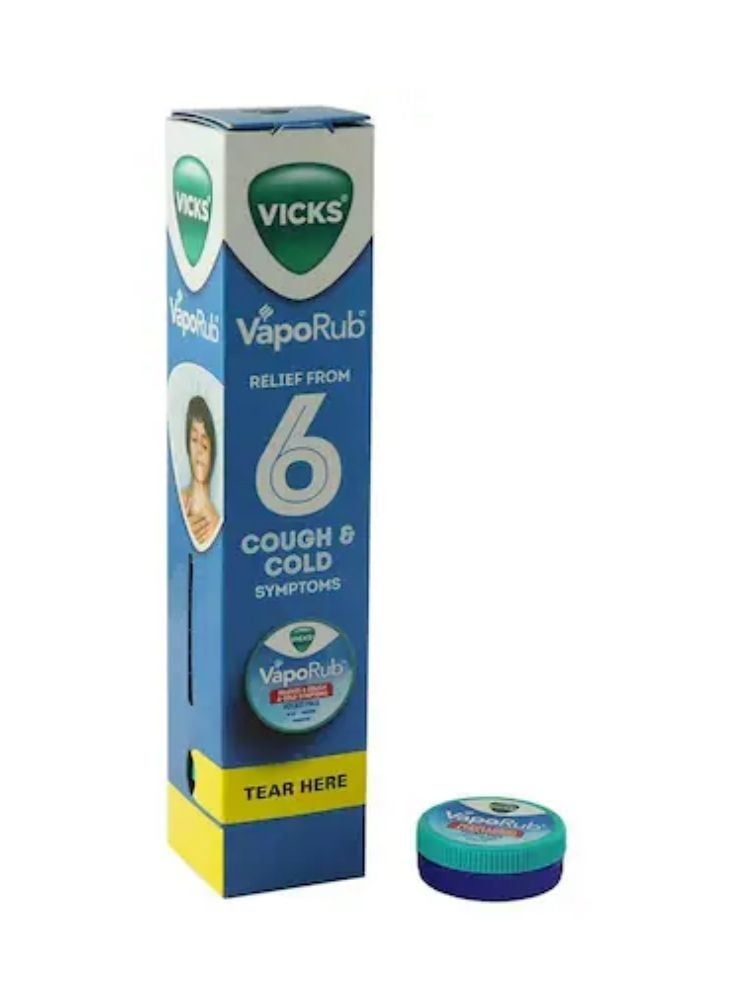 Vicks VapoRub Mini Balm – Topical Ointment for Cough and Cold Relief, Blue Green Pack, 6 Pc Set - Image 1